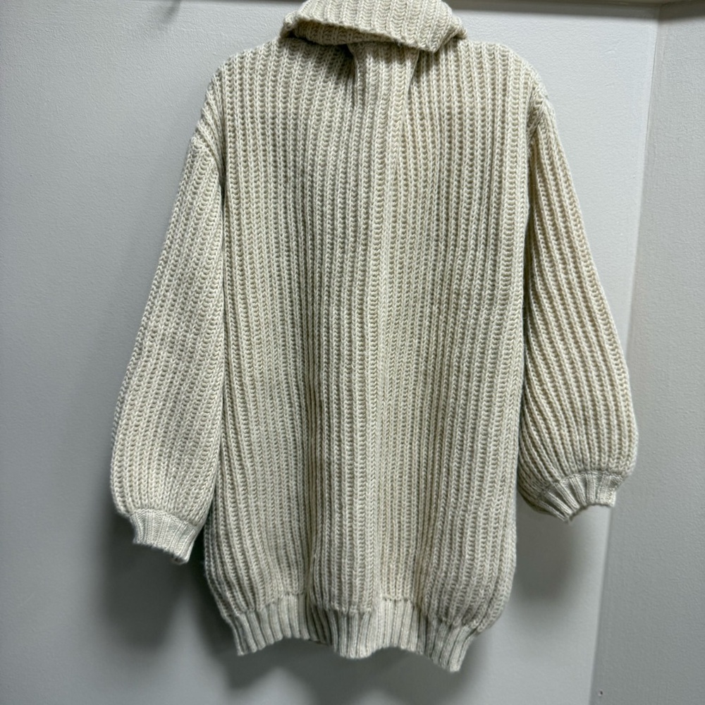 Promesa Chunky Rib Knit Cowl Neck Oversized Soft & Cozy Sweater Small Cream/Tan - Picture 9 of 13